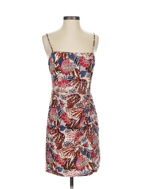 Aqua Floral Print Spaghetti Strap Dress in Multi